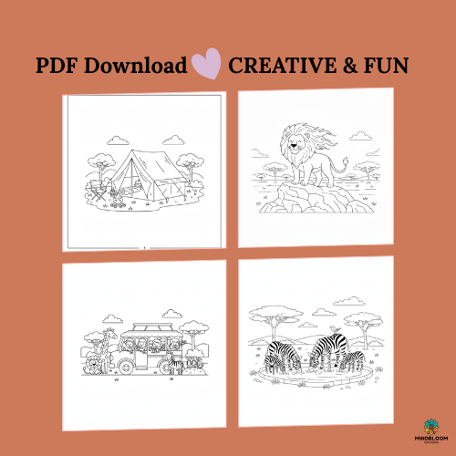 Safari Adventure Coloring book (DIGITAL DOWNLOAD)